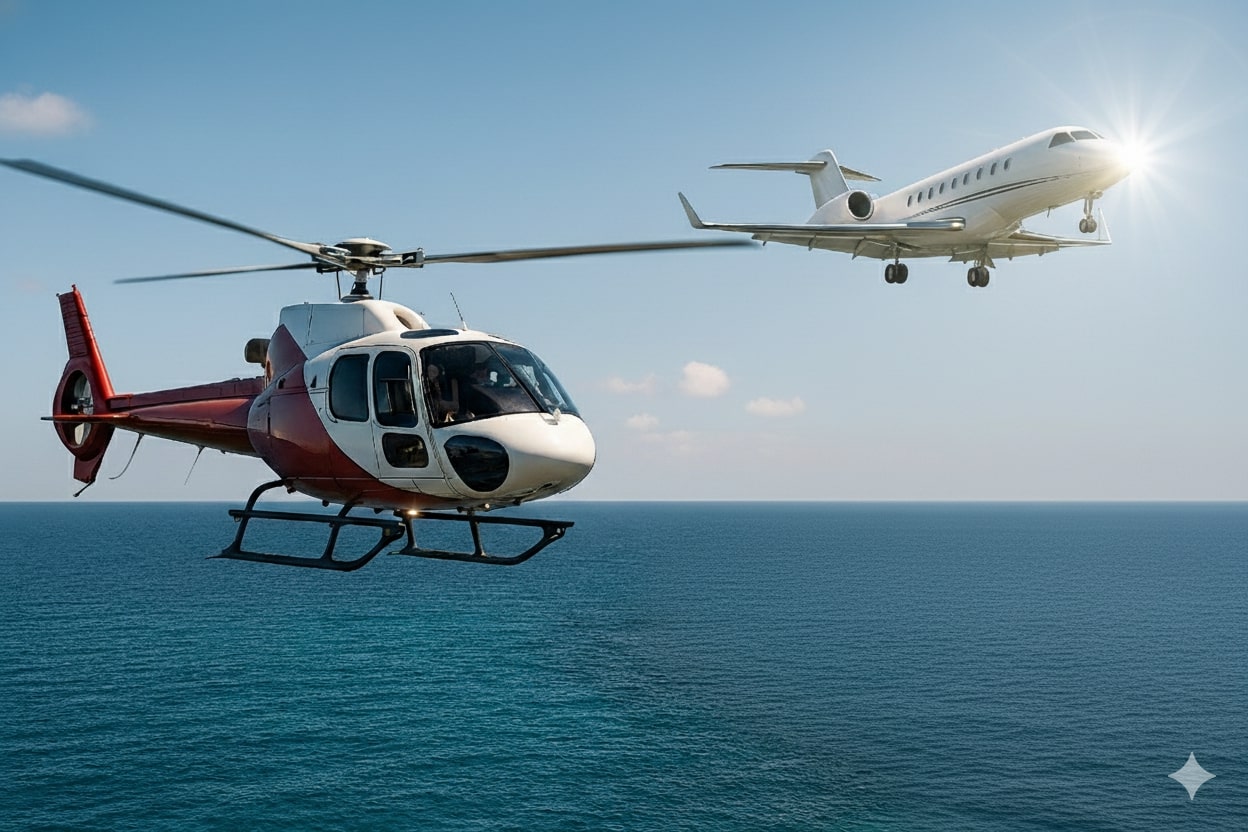 Helicopter vs Jet Charter – Which Is Better for Short Trips?