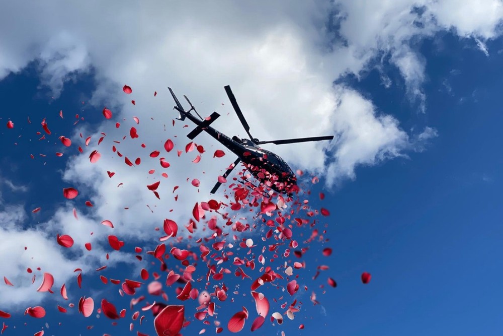 Helicopter Flower Shower